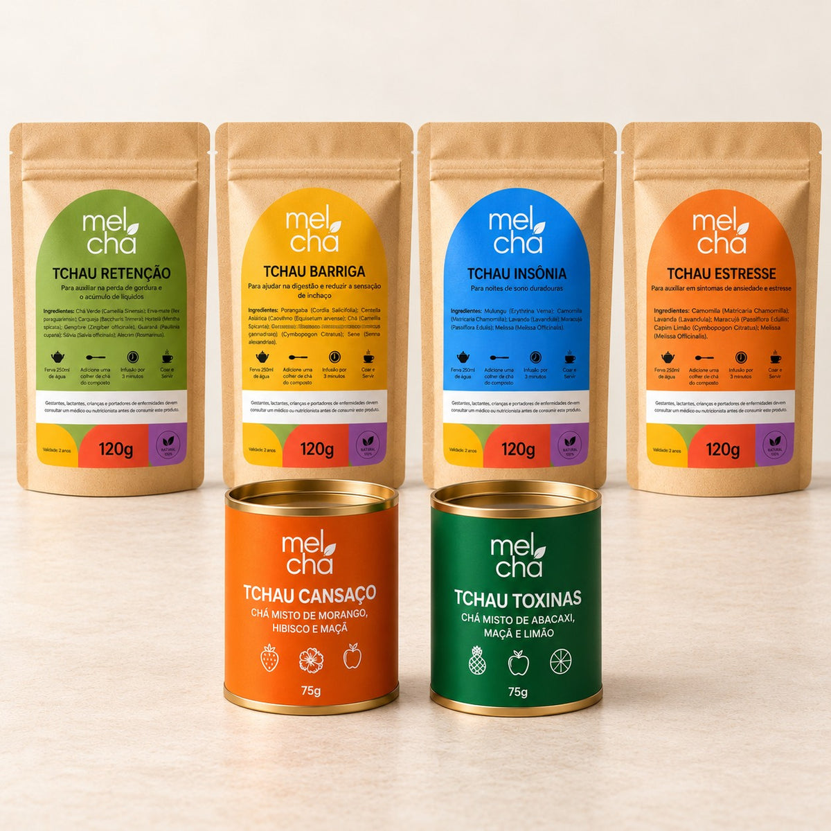 Combo Essencial Mel Chá – 6 Chás Premium para Todos os Momentos