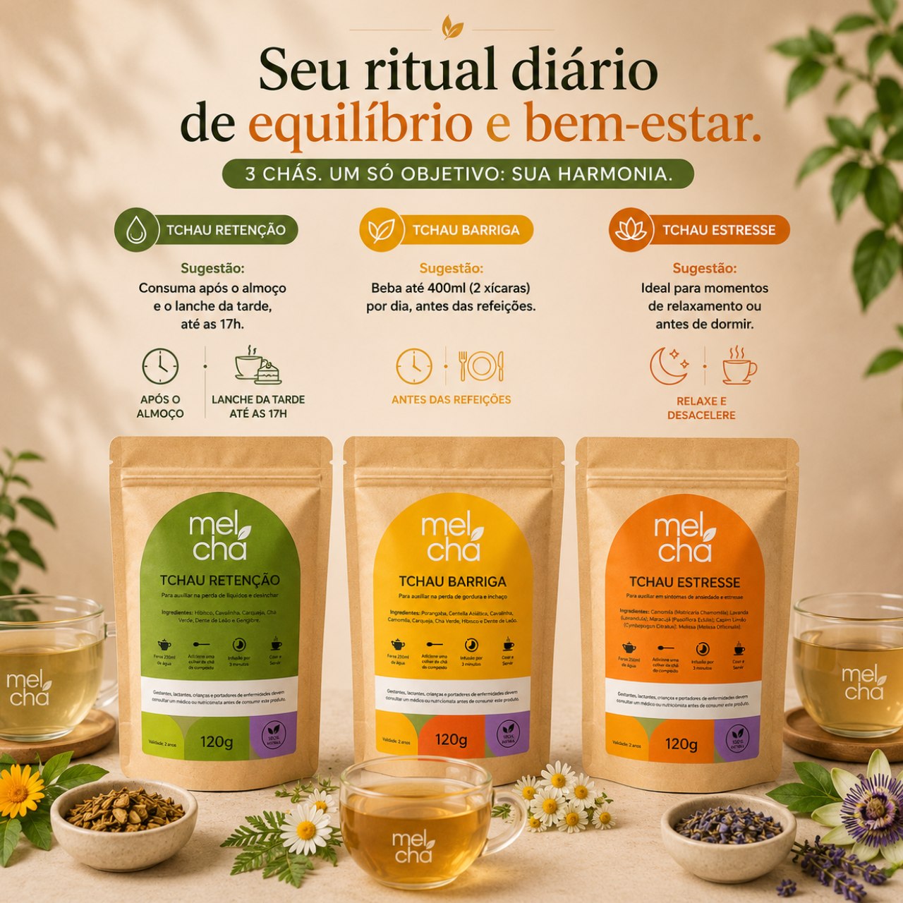 Combo Harmonia (Tchau Barriga + Tchau Retenção + Tchau Estresse) – Detox e Relaxamento