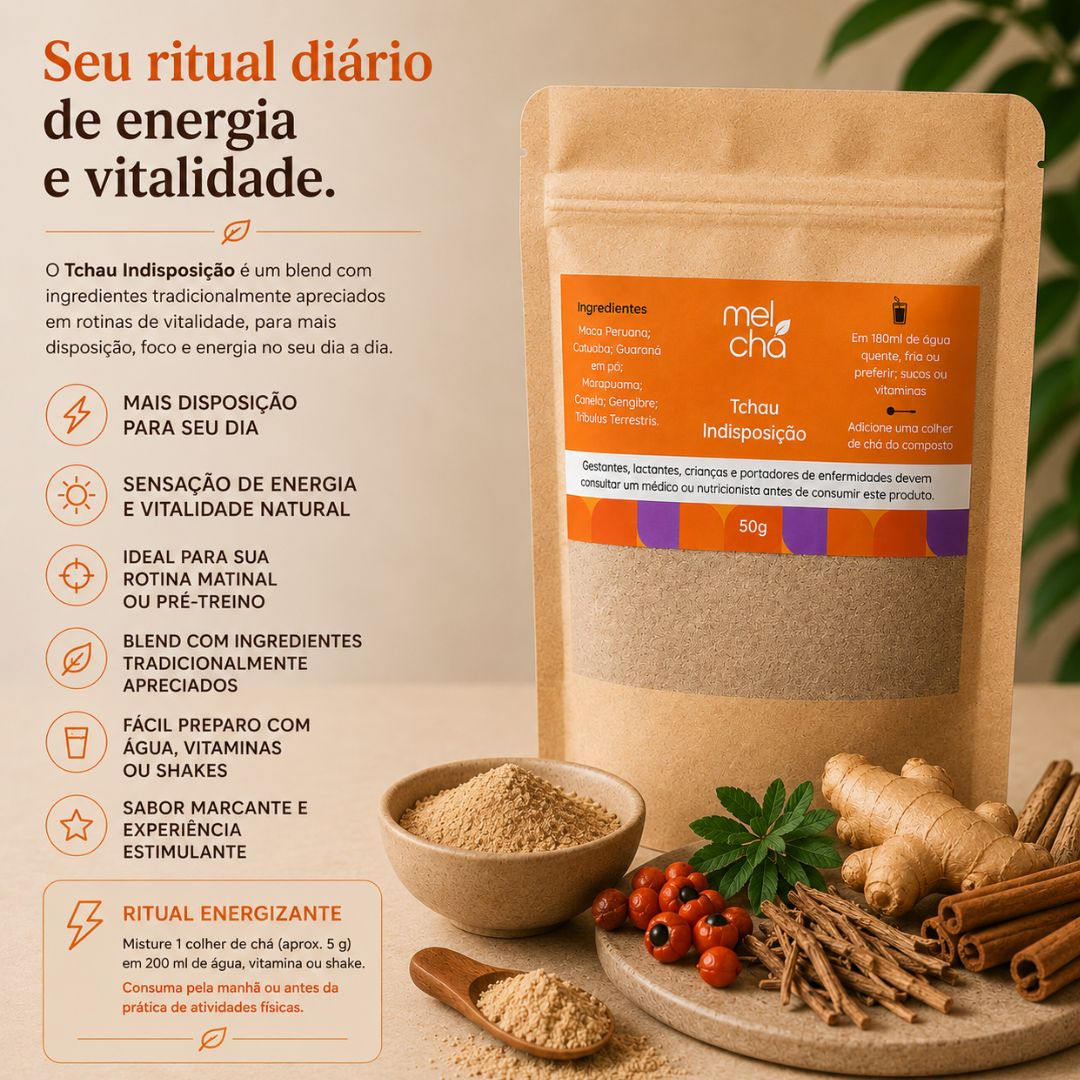 Blend em Pó Tchau Indisposição – Energia Natural para o Seu Dia