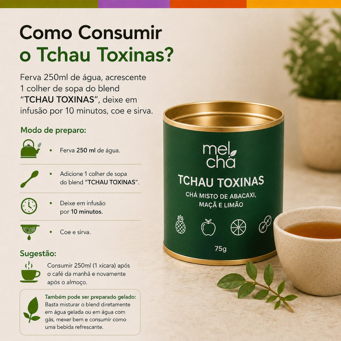 Combo Essencial Mel Chá – 6 Chás Premium para Todos os Momentos