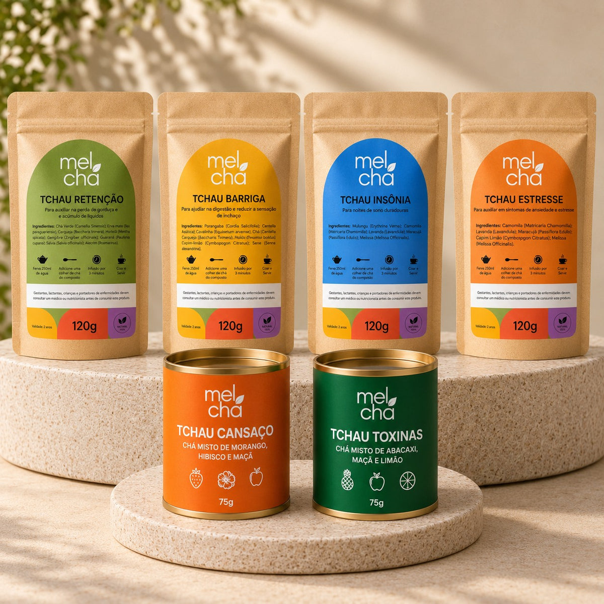 Combo Essencial Mel Chá – 6 Chás Premium para Todos os Momentos