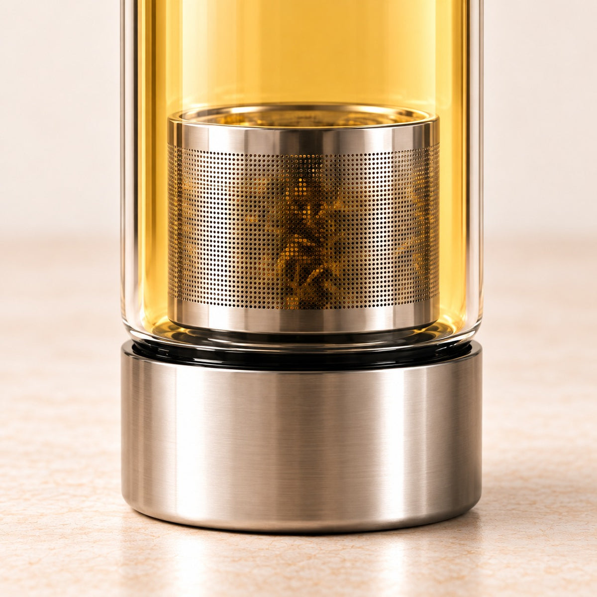 Garrafa de Vidro com Infusor Inox Personalizada Mel Chá