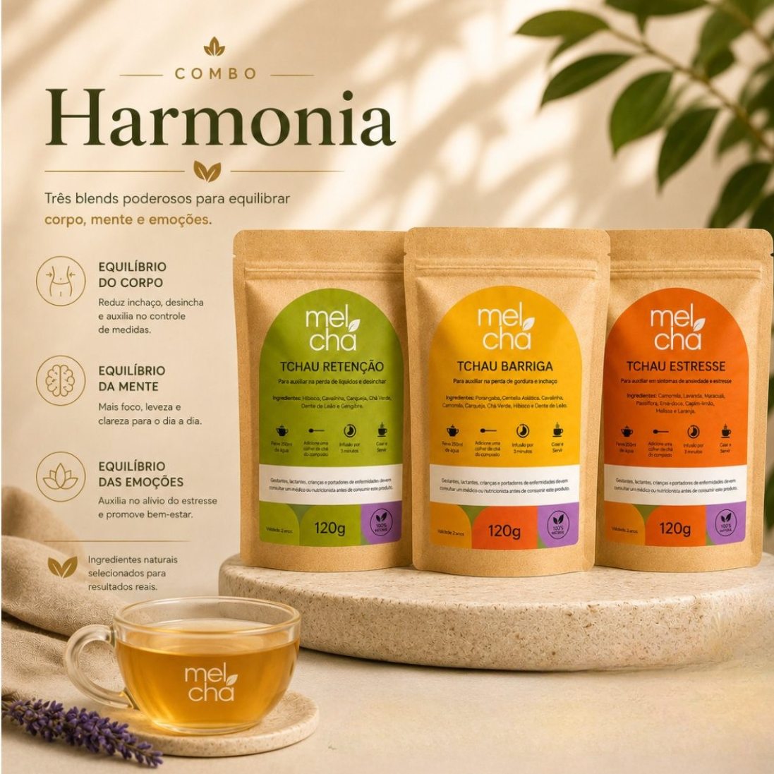 Combo Harmonia (Tchau Barriga + Tchau Retenção + Tchau Estresse) – Detox e Relaxamento