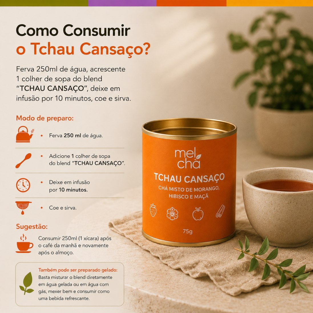 Combo Essencial Mel Chá – 6 Chás Premium para Todos os Momentos