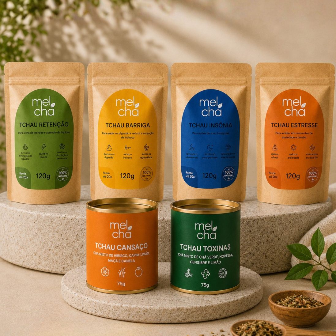 Combo Essencial Mel Chá – 6 Chás Premium para Todos os Momentos
