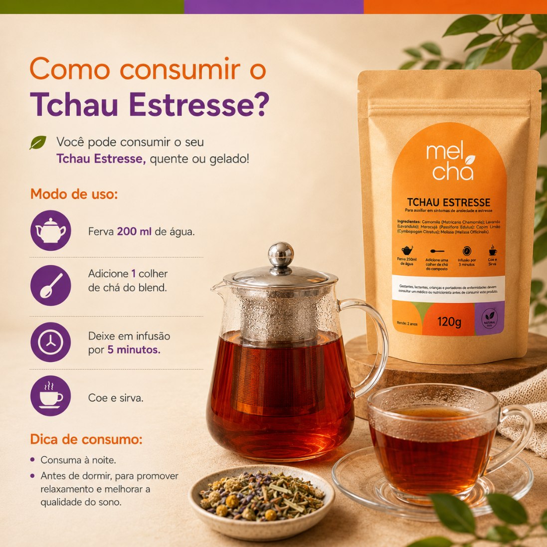 Combo Essencial Mel Chá – 6 Chás Premium para Todos os Momentos