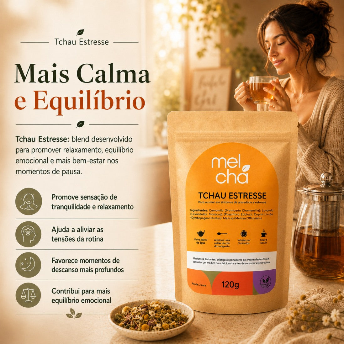 Chá Tchau Estresse – Seu Ritual de Relaxamento