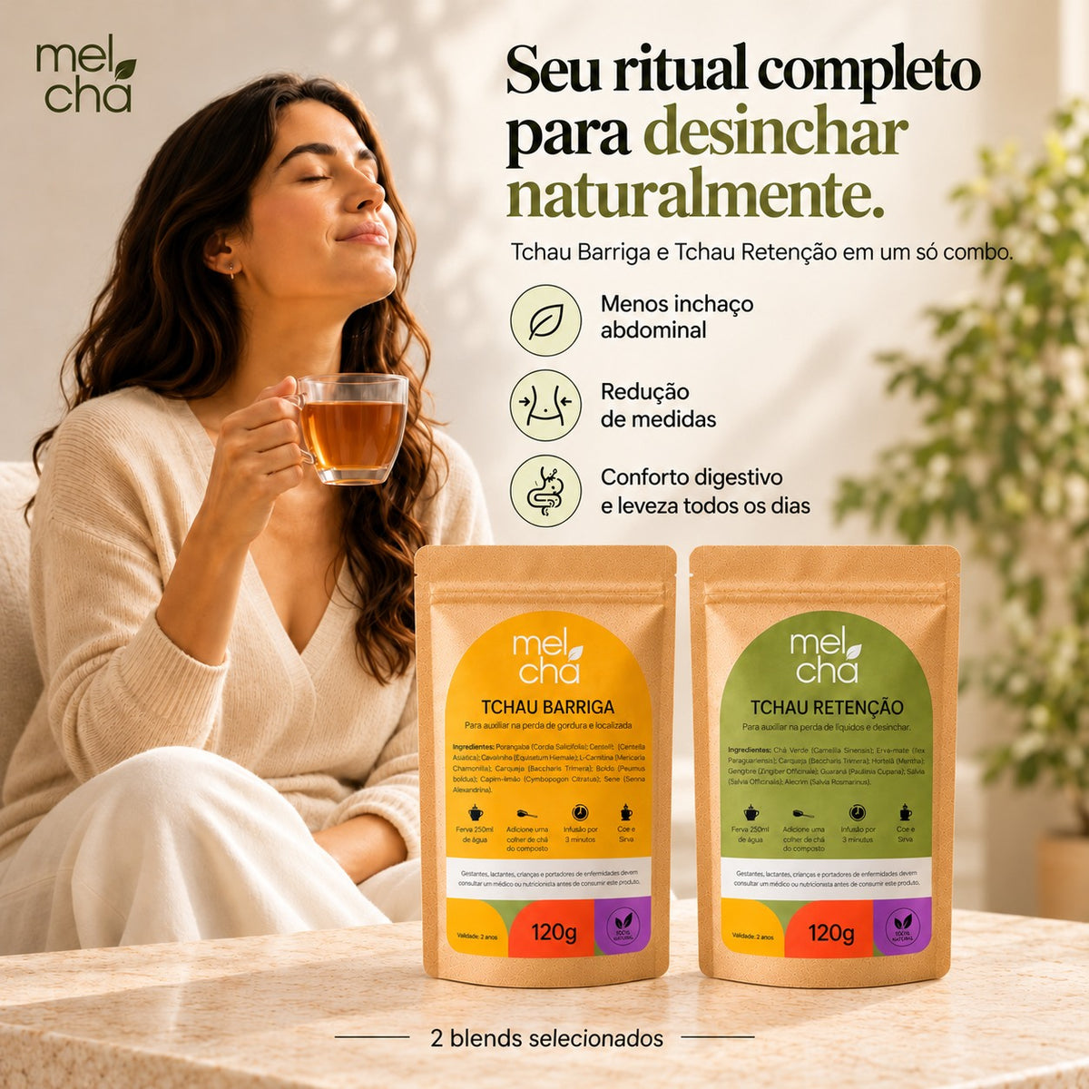 Combo Detox (Tchau Barriga + Tchau Retenção) – Menos Inchaço e Excessos, Mais Leveza e Bem-Estar