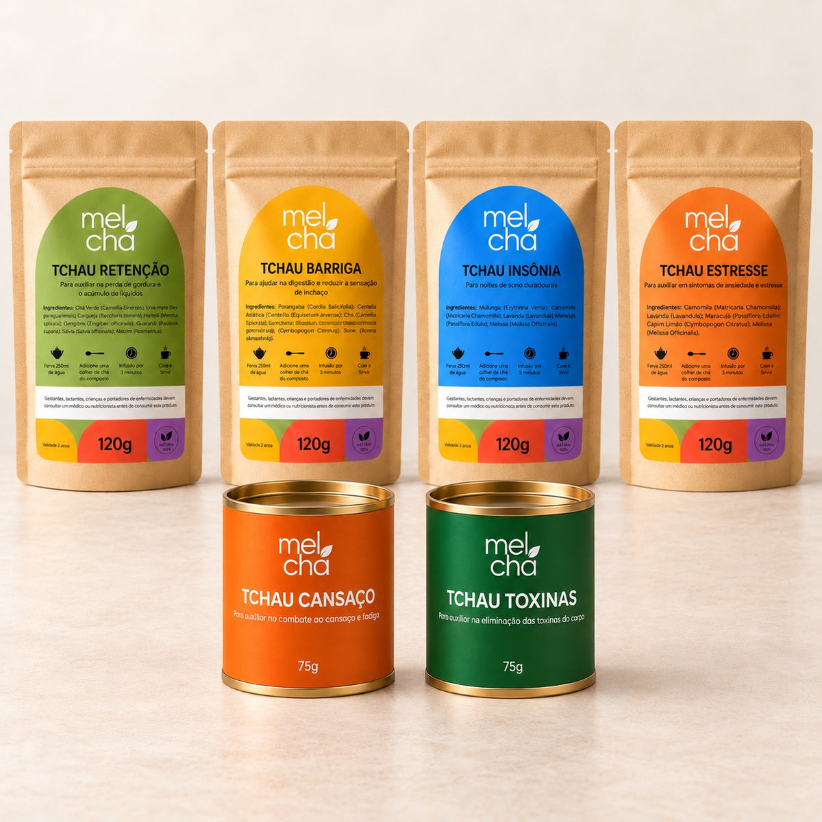 Combo Essencial Mel Chá – 6 Chás Premium para Todos os Momentos